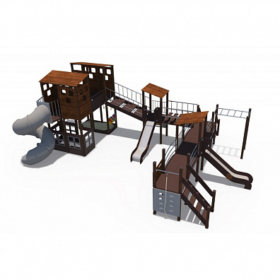 ДИО 10014.1 Игровой комплекс серии Миндаль (винтовой скат Н-2000 мм)