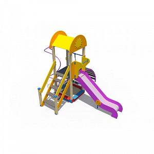 ДИО 03022 Детский игровой комплекс серии солнышко "Лето" с песочницей (скат металлический) Н-1200