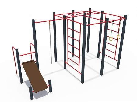 СОВ 04508 Кроссфит (комплекс из шведских стенок, скамья для пресса, турников и рукохода)