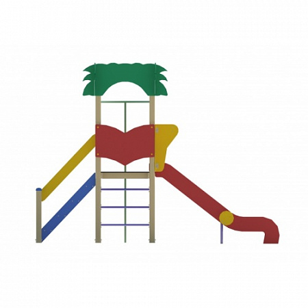 ДИО 02080 Детский игровой комплекс серии джунгли "Рио" Н-1200 (металлический скат)