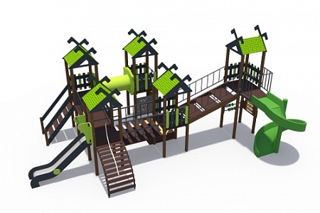 ДИО 06070.2 Игровой комплекс серии Лесная долина Н-1200 (Н-900 и винтовой скат Н-2000)