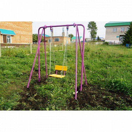 ИО 01090 Качели на металлических стойках с сиденьем со спинкой