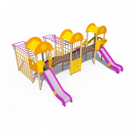 ДИО 03050 Детский игровой комплекс серии солнышко "Лучик" Н-1200 и Н-1200 (скат металлический)