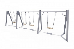 ИО 01241 Качели на металлических стойках с 4 сиденьями без спинки