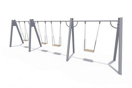ИО 01241 Качели на металлических стойках с 4 сиденьями без спинки