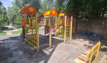 ДИО 03050 Детский игровой комплекс серии солнышко "Лучик" Н-1200 и Н-1200 (скат металлический)