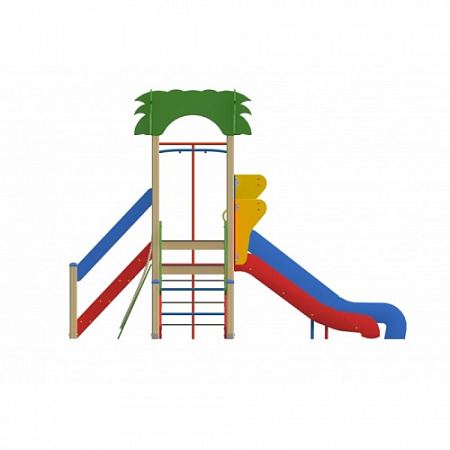 ДИО 02110 Детский игровой комплекс серии джунгли "Мадагаскар" Н-900 и Н-1200 6010х4350х3000