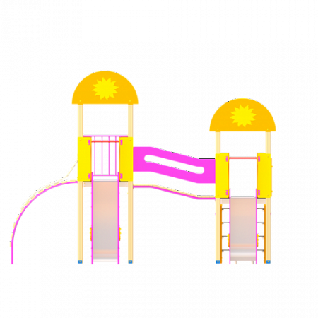 ДИО 03030 Детский игровой комплекс серии солнышко "Зарница" (скаты металлические) Н-1200 и Н-900