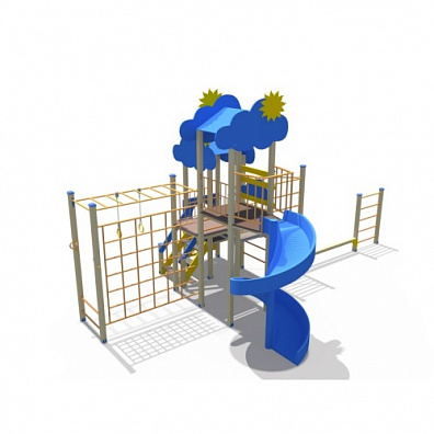 ДИО 04106 Детский спортивно-игровой комплекс с винтовым скатом Н-2000