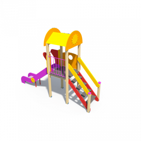ДИО 03020 Детский игровой комплекс серии солнышко "Лето" (скат металлический) Н-1200
