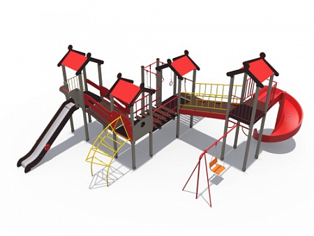 ДИО 05057 Игровой комплекс серии Городские кварталы Н-1500 и винтовой скат 2000