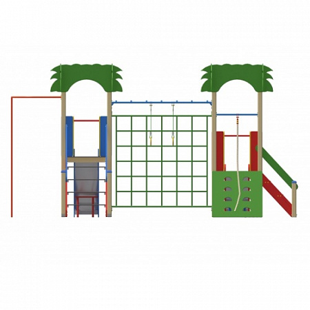 ДИО 02110 Детский игровой комплекс серии джунгли "Мадагаскар" Н-900 и Н-1200 6010х4350х3000