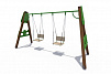 ИО 01162 Качели деревянные крепость (сиденье со спинкой)