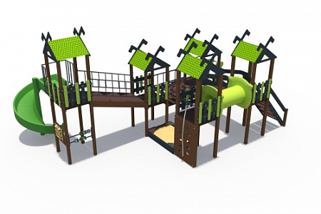 ДИО 06070.2 Игровой комплекс серии Лесная долина Н-1200 (Н-900 и винтовой скат Н-2000)