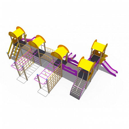 ДИО 03073 Детский игровой комплекс серии солнышко Лучик-2 (металлический скат Н-1200 и Н-900)