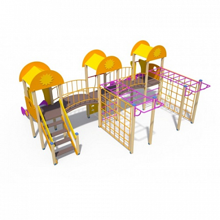 ДИО 03050 Детский игровой комплекс серии солнышко "Лучик" Н-1200 и Н-1200 (скат металлический)