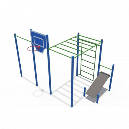 СОВ 04460 Кроссфит Рукоход со скамьей для пресса и шведской стенкой
