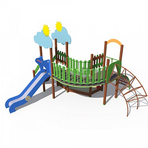 ДИО 04113 Игровой комплекс Весенница-2 с песочницей и металлическим скатом Н-1200