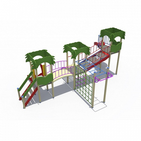 ДИО 02120 Детский игровой комплекс серии джунгли "Тарзан" Н-1200 и Н-2000 (винтовой скат)