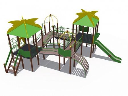 ДИО 02101 Детский игровой комплекс серии джунгли "Маугли" с металлическим скатом Н-1500