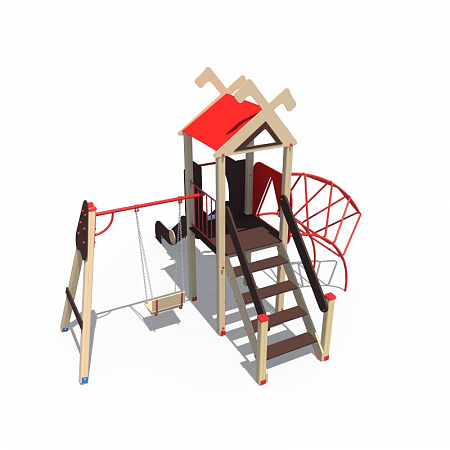 ДИО 06100 Игровой комплекс серии Лесная долина с лазом и качелями