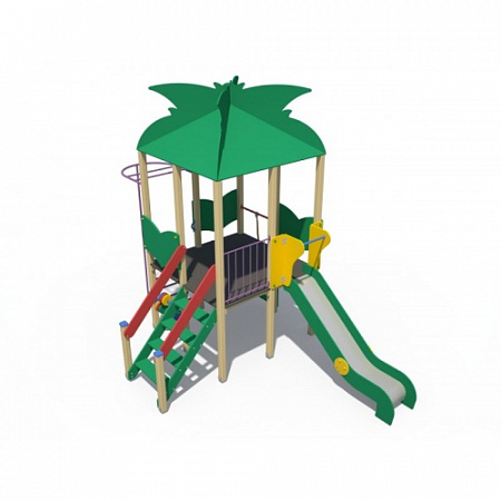 ДИО 02100 Детский игровой комплекс серии джунгли "Дом на дереве" Н-1200 (метал. скат)