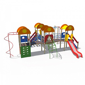 ДИО 03051 Детский игровой комплекс серии солнышко "Детский дворик" Н-1200 (скат металлический)